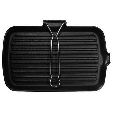 RISOLI' sartén grill de hierro fundido vitrificado 35x23 cm con asa plegable