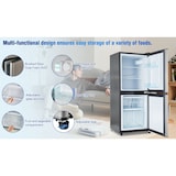 thumbnail of Merax Kühlschrank 106L, Kühl-Gefrierkombination, 60L Kühlschrank + 46L Gefrierfach, 7 Stufen, 166 kWh/Jahr, 45 dB, Silber