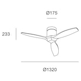 thumbnail of Forlight Ventilador de Techo Exterior IP44 - Motor DC Silencioso, 132 cm, Madera Oscura, 6 Velocidades, Mando a Distancia, Ideal para Terrazas y Baños