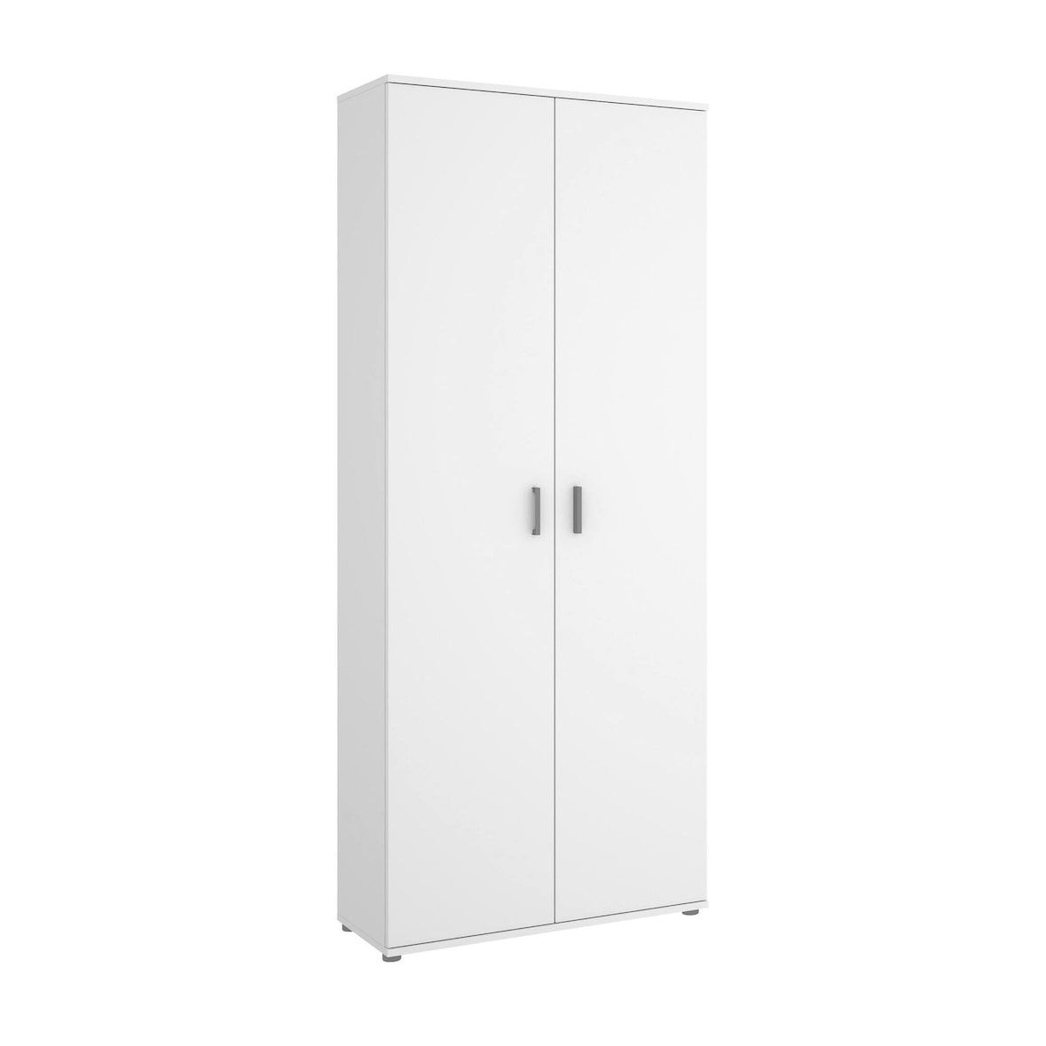 Dmora Armadio multiuso Forcola, Mobile multifunzione portascope, Guardaroba a 2 ante, 78x35h190 cm, Bianco