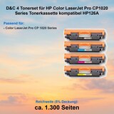 thumbnail of D&C 4 Tonerset für HP Color LaserJet Pro CP1020 Series Tonerkassette kompatibel HP126A