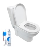 thumbnail of Stand-WC Bidet/Taharet Kombination inkl. Armatur heiß/kalt + Spülkasten + Deckel + Spülventil Komplett-Set