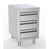 thumbnail of Combisteel Arbeitsschrank 3 Schubladen Edelstahl AISI 430 500x700x850mm