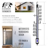 thumbnail of BEARWARE 1x Analoges Thermometer aus Metall, wetterfest Außenwetterstation (Messbereich -40° bis +50° C – klassisches Design)