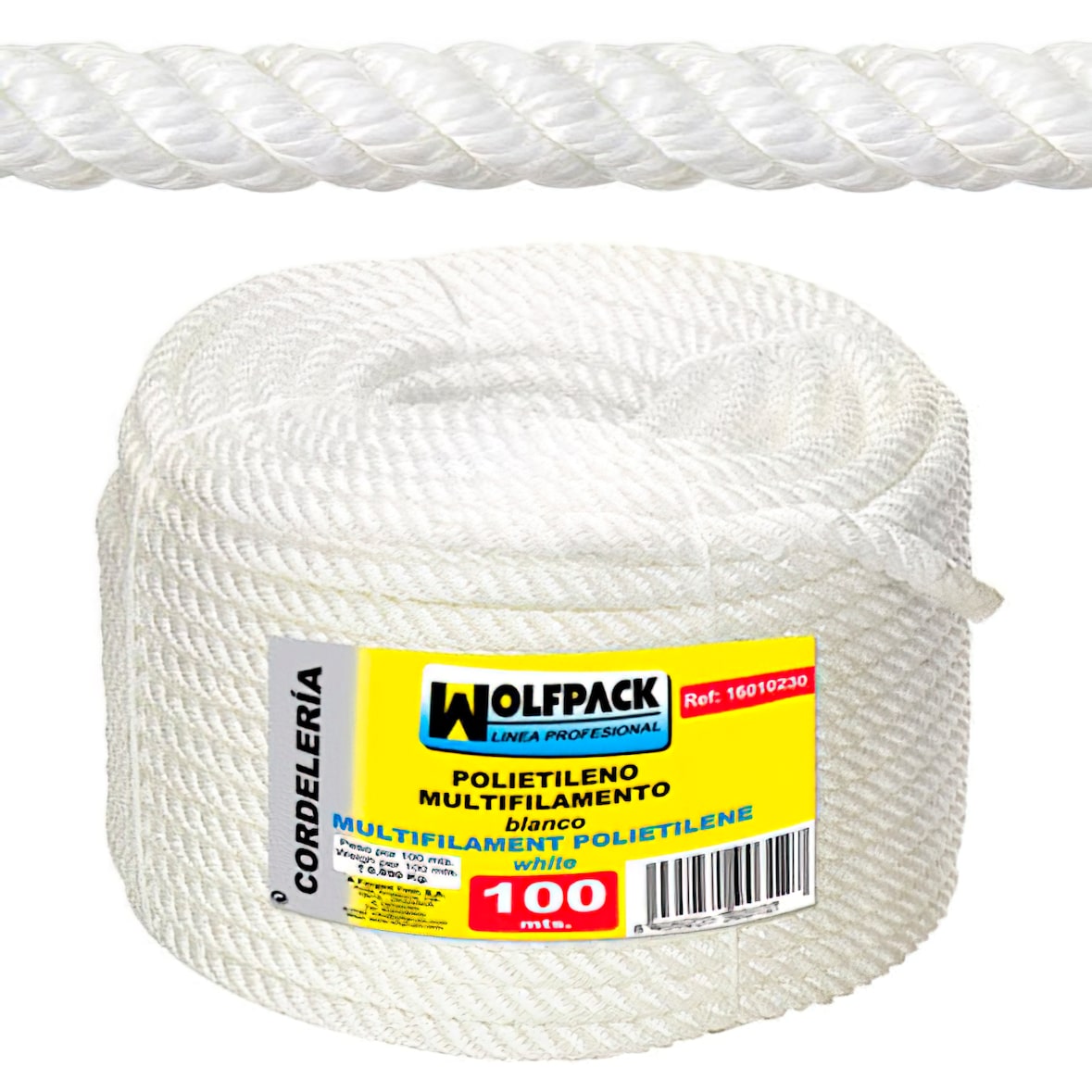 WOLFPACK LINEA PROFESIONAL - Cuerda Polipropileno Multifilamento (Rollo 100 m.)  10 mm.