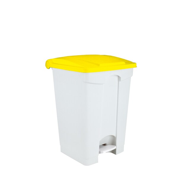 Medial International contenitore a pedale in polipropilene  410x390x600 mm da 45 litri di colore bianco e giallo