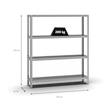 thumbnail of PROREGAL Fachbodenregal Schraubsystem | Grundregal | HxBxT 150x130x30cm | 4 Ebenen | Fachlast 200 kg | Beidseitig nutzbar | Verzinkt