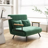 thumbnail of HOMCOM sofá cama de 2 plazas sofá cama plegable con respaldo ajustable de 5 niveles y almohadas acolchadas para oficina dormitorio 102x73x81 cm verde