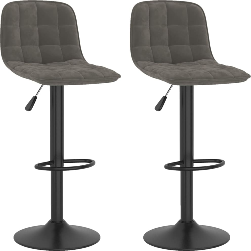 vidaXL Barhocker 2 Stk. Dunkelgrau Samt
