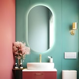 thumbnail of Specchio da bagno ovale retroilluminato reversibile OLIVIA LED 50x100 Made in Italy