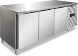 thumbnail of KLIMAITALIA Edelstahl-Kühltisch mit 3 Türen. Klasse B tropisiert. Automatisches Auftauen. Temperatur -2°C/+8°C.  Maße LxWxH 179,5x70x86 cm. CXF3100TN