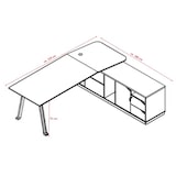 thumbnail of Chef Schreibtisch Schreibtisch Büroausstattung Büromöbel Bürotisch "Carolina" rechts schwarz-weiß Jet-Line