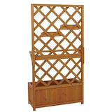 thumbnail of Canteiro elevado HWC-P68, plantador/caixa de flores treliça suporte treliça caixas suspensas madeira FSC® 135x70x30cm ~ natural