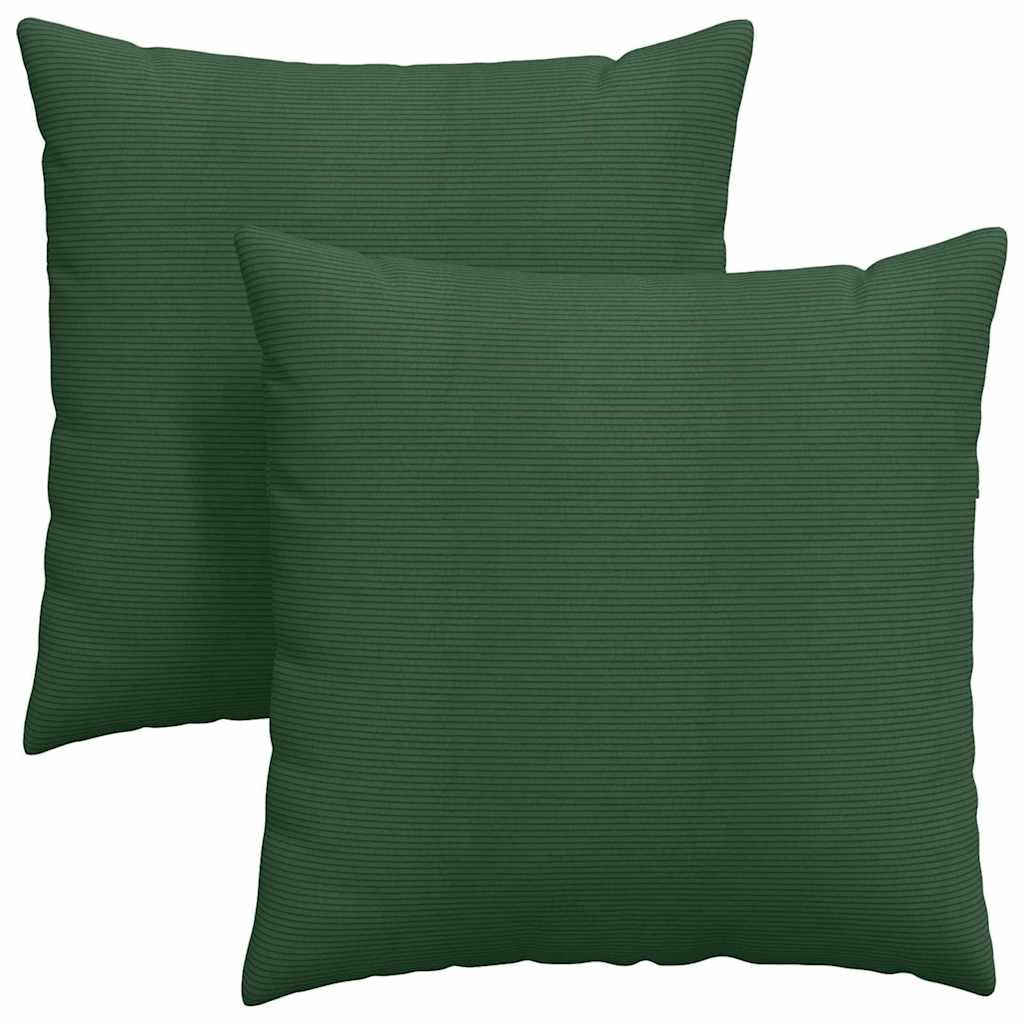 vidaXL Sofakissen 2 pcs Dunkelgrün 60 x 60 cm Cordstoff
