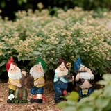 thumbnail of Relaxdays Gartenzwerge 4er Set, Musiker, wetterfest, Miniatur Figuren, frostsicher, Deko Wichtel, außen, Polyresin, bunt