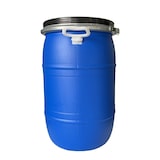 thumbnail of Bidón de plástico con boca ancha de 65 L | hermetico cierre ballesta| Alimentario | Con Asas | Azul -