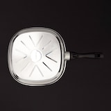 thumbnail of KLAMER 28cm Grillpfanne, antihaftbeschichtete Induktions-Pfannne, 28cm Viereckpfanne, Steakpfanne aus Edelstahl