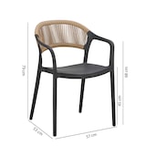 thumbnail of Lot de 4 chaises en polypropylène avec tissage en corde, élégantes, résistantes, empilables, pour jardin, balcon, bar, restaurants-JOLANDA-Noir