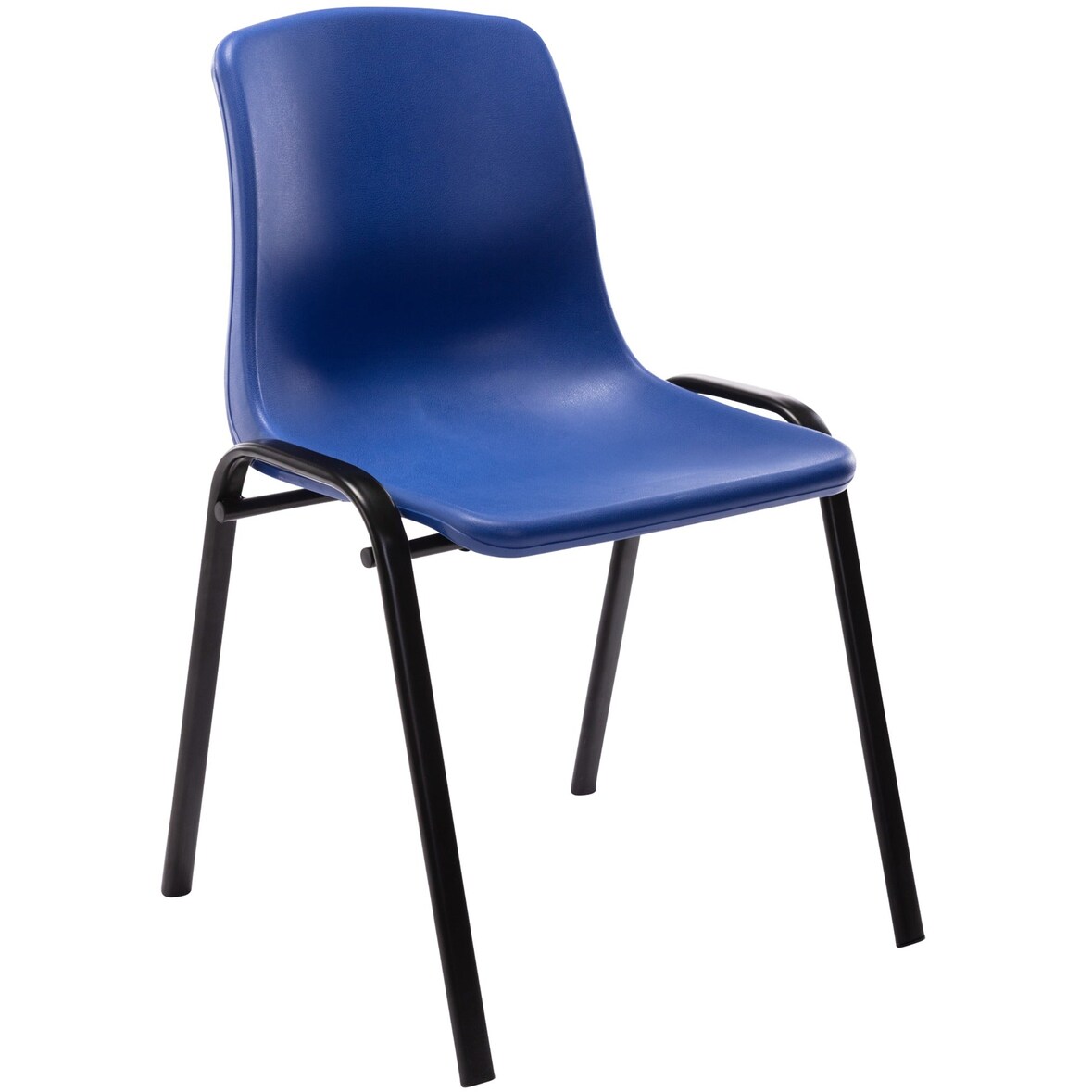 Décoshop26 - Chaise visiteur empilable salle d'attente en plastique bleu et métal 10_0003731