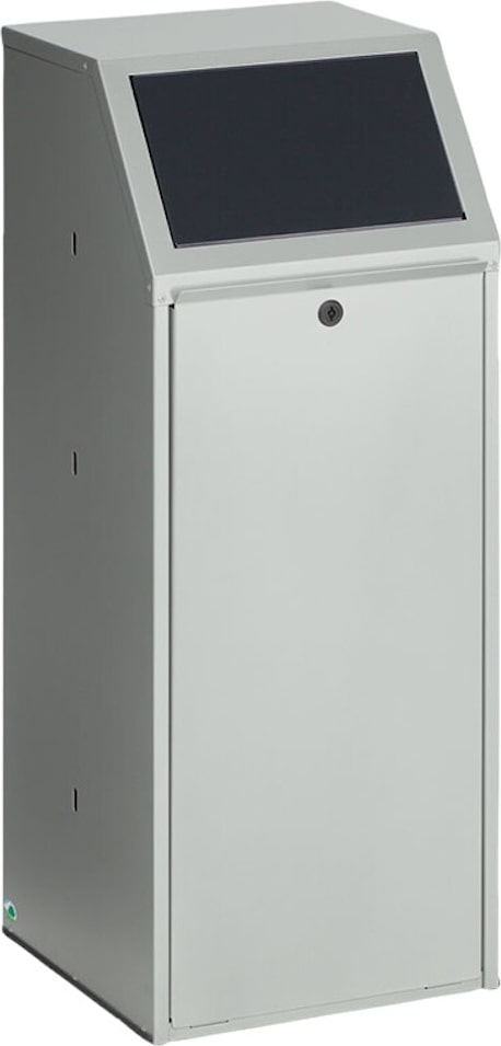 PROREGAL Robuster Wertstoffsammler mit Klapptür | für Restmüll | 70 Liter, HxBxT 100x40x40cm | Verzinkter Stahl | Grau | Mülleimer Abfalleimer
