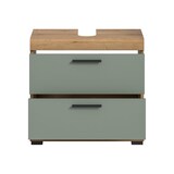 thumbnail of Scout Waschbeckenunterschrank 2 Türen, 2 Schubladen, 2 Regale Salbeidekor, Eiche Dekor.