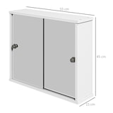 thumbnail of kleankin armario con espejo de baño mueble colgante para baño con estante ajustable y puerta corredera doble para dormitorio 55x15x45 cm