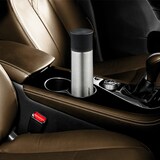 thumbnail of Relaxdays Trinkflasche Edelstahl, 400 ml, auslaufsicher, Kalt- & Heißgetränke, Vakuum Isolierflasche mit Becher, silber