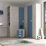 thumbnail of Armadio 98x96x223h angolare bianco consumato celeste
