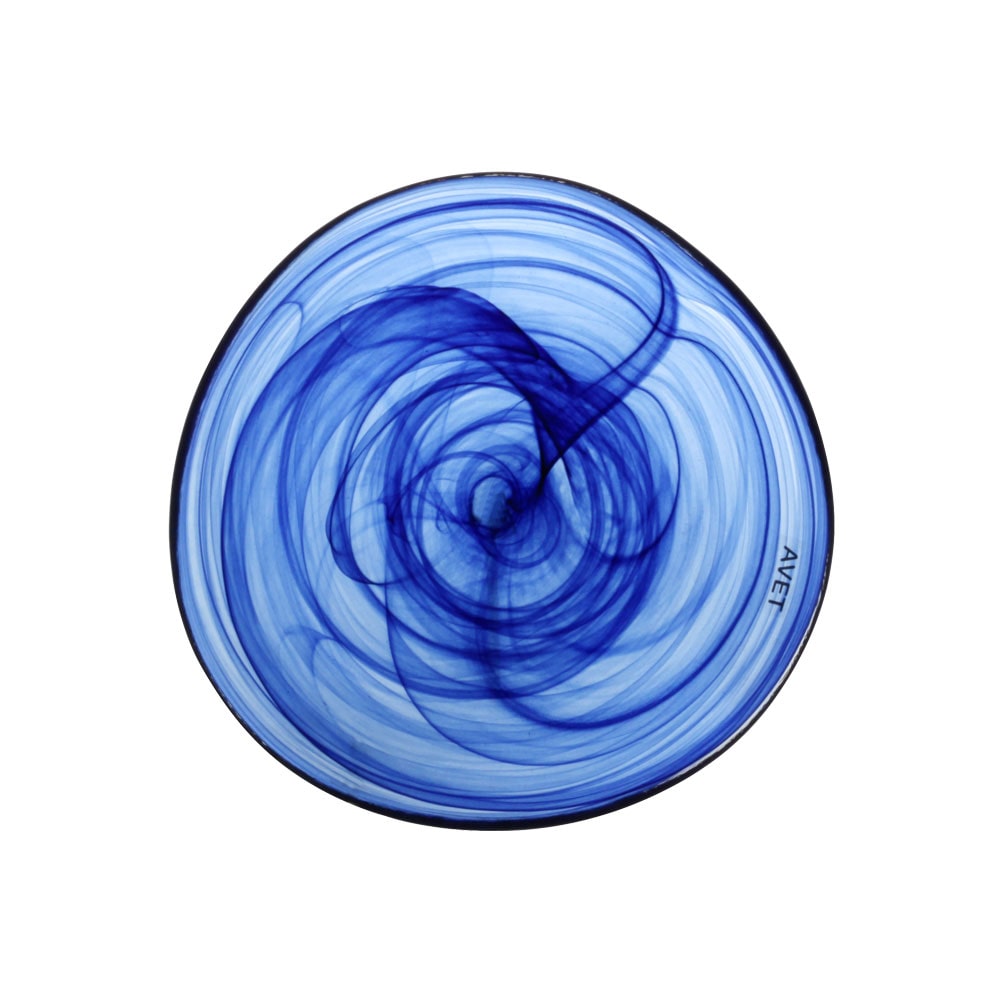 Avet juego 6 platos azules vidrio irregulares diámetro 21,5 cm, colección Blue dk340022-blue