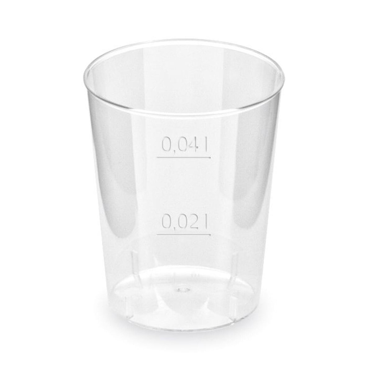 500x Schnapsbecher glasklar Shotgläser Stamperl mit Eichstrich PS 2cl / 4cl