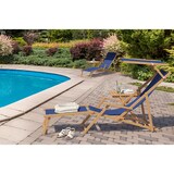 thumbnail of Strandliege blau Liegestuhl Holzliege Buche natur Fußteil Kissen klappbar 10-307 N F KD