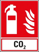 thumbnail of Dreifke® Brandschutz-Kombi Feuerlöscher CO2,ASR/ISO,Recycling-Verbundplatte,200x270mm