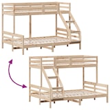 thumbnail of vidaXL Etagenbett 90x200/140x200 cm Massivholz Kiefer
