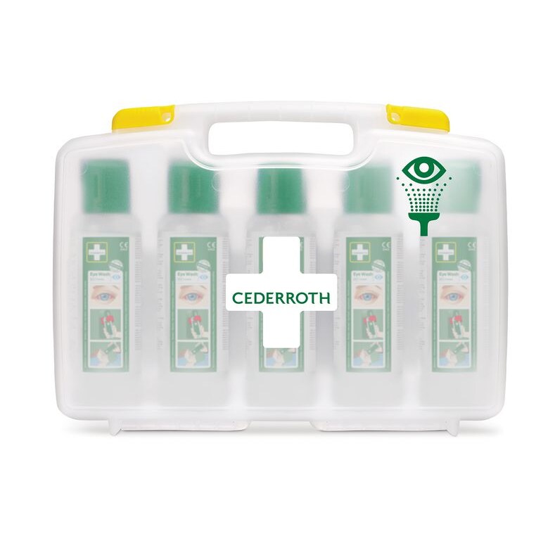 Mallette de 5 flacons de douche oculaire/ lave oeil Cederroth