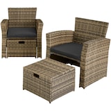 thumbnail of tectake Salon de jardin Modena 3+2+1 avec housse de protection - marron naturel - 403719
