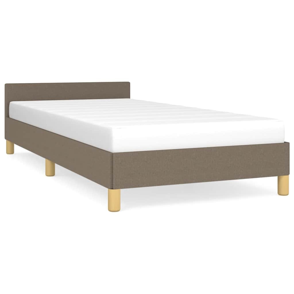 vidaXL Bettgestell mit Kopfteil ohne Matratze Taupe 80x200 cm Stoff