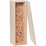 thumbnail of Weinkiste aus Holz 1 Fach mit Schiebedeckel inklusive Holzwolle | Nachhaltige Geschenkverpackung | Weinflaschenverpackung | Braun