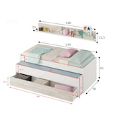thumbnail of Dmora Letto singolo Sunnyvale, Struttura letto per cameretta, 199x96h65 cm, Bianco