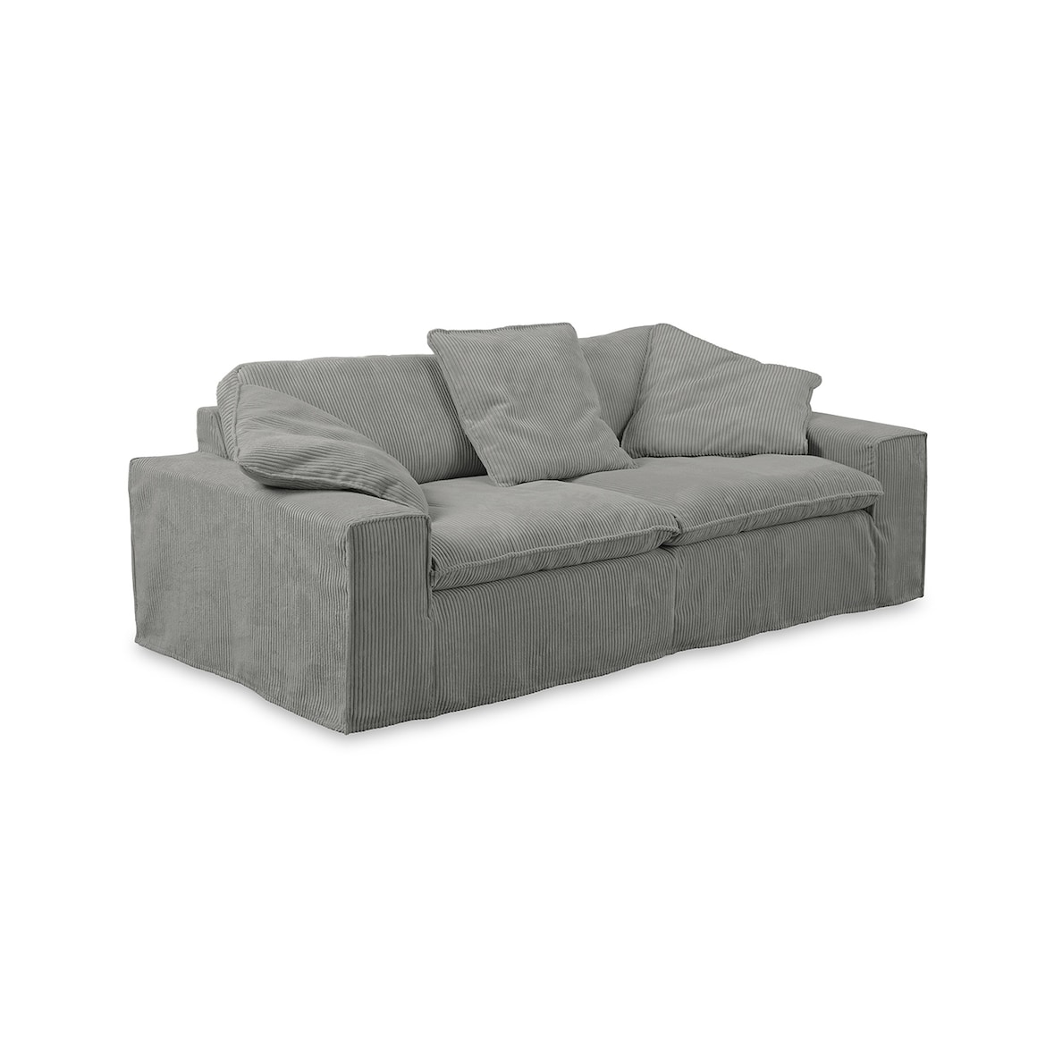 KAWOLA Sofa NETTA 4-Sitzer Bezug abziehbar Cord grau