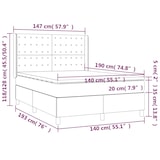 thumbnail of vidaXL Boxspringbett mit Matratze & LED Creme 140x190 cm Stoff