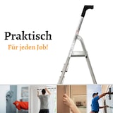 thumbnail of Rijoka Aluminium Haushaltsleiter Mit Aufbewahrungshaube – 4 Stufen – Anti-Rutsch – bis 150kg Belastung