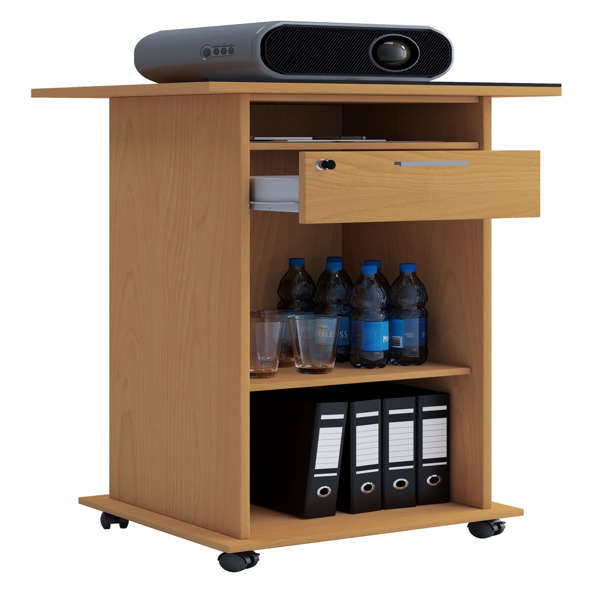 VCM Hifi-Möbel Neta Buche H. 108 x B. 60 x T. 50 cm