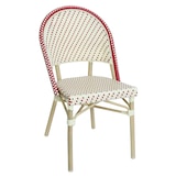 thumbnail of Chaise de terrasse bistrot parisien en aluminium et rotin rouge