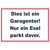 thumbnail of Dies ist ein Garagentor nur ein Esel parkt davor Aufkleber A9 (37x52mm)