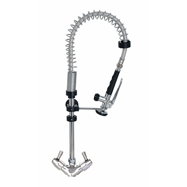 Gastro-Inox monobloc voorspoeldouche met draaihendels, 700mm