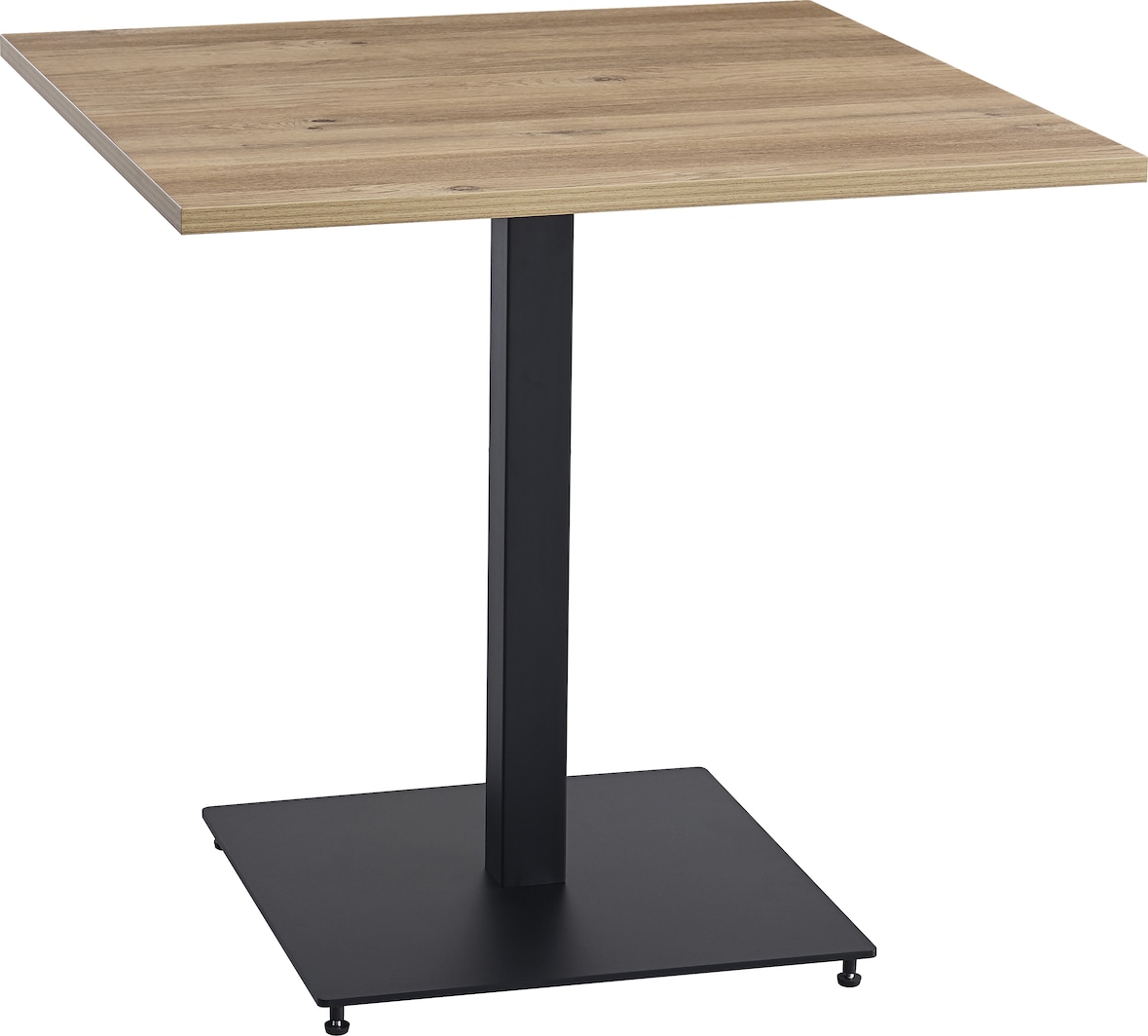 METRO PROFESSIONAL Mesa de restaurante Garrido, acero/melamina ceniza, 80 x 80 cm, marrón/negro