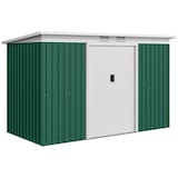 thumbnail of Outsunny cobertizo de jardín 280x130x172 cm base 3,2 m² caseta metálica para almacenamiento de herramientas con 2 puertas base y 2 ventanas