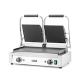 thumbnail of Parrilla de contacto Hendi versión doble con superficie superior ranurada y superficie inferior lisa