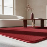 thumbnail of Teppich Wohnzimmer Einfarbig Pflegeleicht Waschbar Strapazierfähig Schlafzimmer OEKO-TEX Rund Rot 80x80 cm – ISAR von Kadima Design