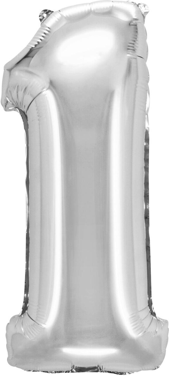 12x Folienballon "Zahl 1" silber ca. 73cm